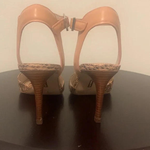 Pre-loved pink and black snakeskin heels! - Picture 2 of 5